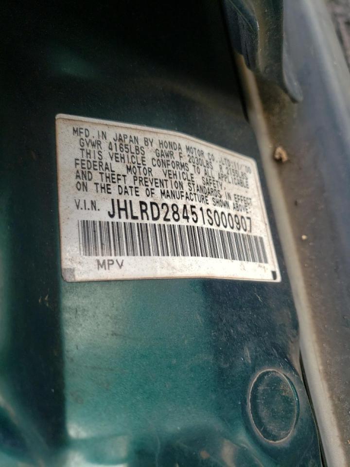 Photo 10 from auction – 2001 HONDA CR-V LX with VIN JHLRD28451S000907