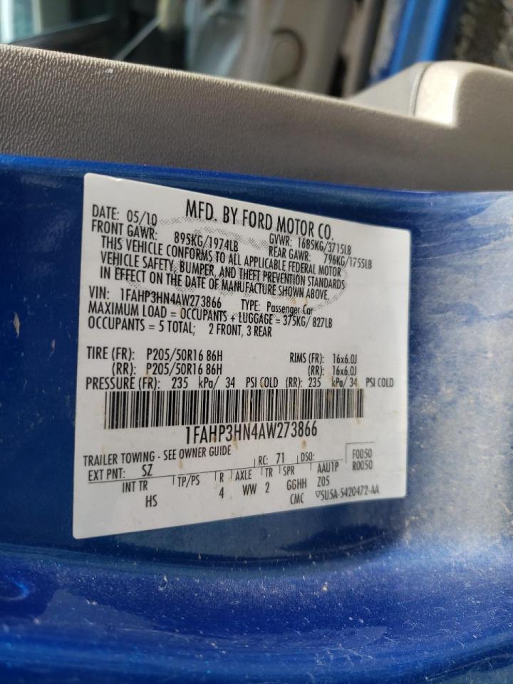 Photo 10 from auction – 2010 FORD FOCUS SEL with VIN 1FAHP3HN4AW273866