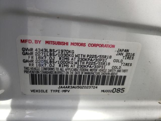 Photo 10 from auction – 2016 MITSUBISHI OUTLANDER with VIN JA4AR3AU5GZ023724