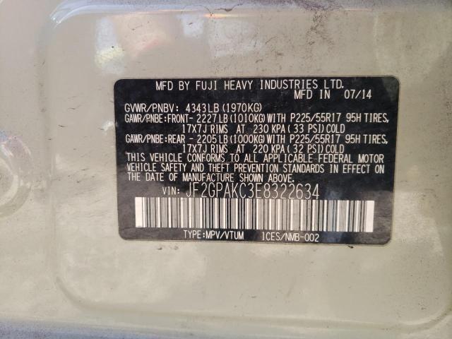 Photo 10 from auction – 2014 SUBARU XV CROSSTR with VIN JF2GPAKC3E8322634