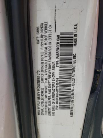 Photo 10 from auction – 1998 SUBARU LEGACY 30T with VIN 4S3BG6858W7645759