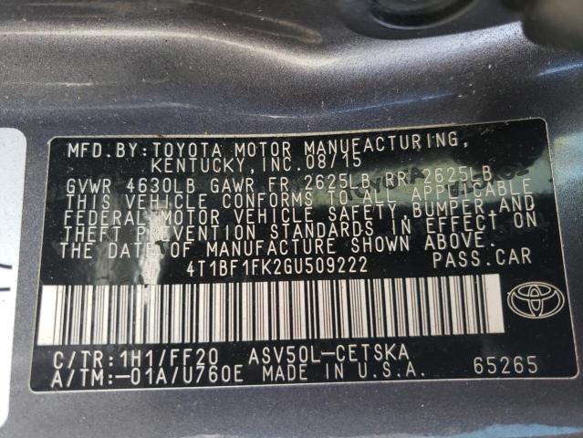Photo 10 from auction – 2016 TOYOTA CAMRY LE with VIN 4T1BF1FK2GU509222