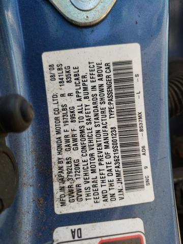 Photo 10 from auction – 2009 HONDA CIVIC HYBR with VIN JHMFA36219S001238
