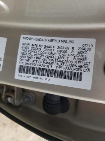Photo 10 from auction – 2019 HONDA ACCORD TOU with VIN 1HGCV2F95KA033218