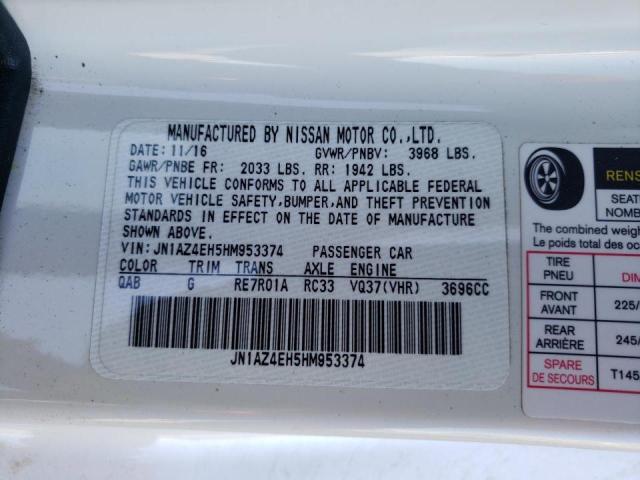 Photo 10 from auction – 2017 NISSAN 370Z BASE with VIN JN1AZ4EH5HM953374