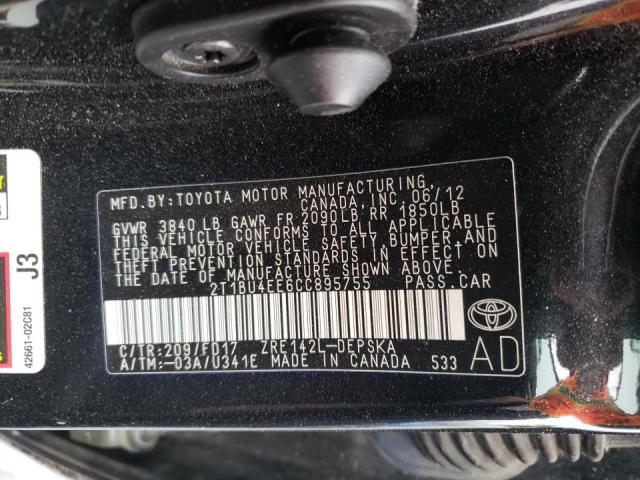 Photo 10 from auction – 2012 TOYOTA CARROLLA with VIN 2T1BU4EE6CC895755