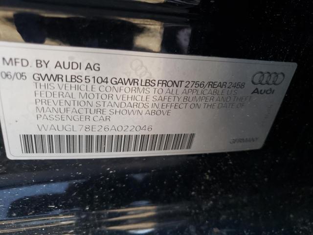 Photo 10 from auction – 2006 AUDI S4 QUATTRO with VIN WAUGL78E26A022046