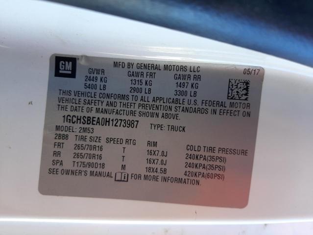 Photo 10 from auction – 2017 CHEVROLET COLORADO with VIN 1GCHSBEA0H1273987