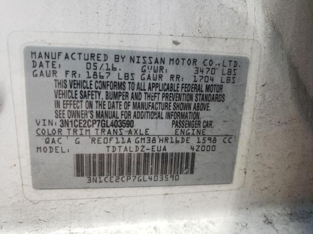 Photo 10 from auction – 2016 NISSAN VERSA NOTE with VIN 3N1CE2CP7GL403590