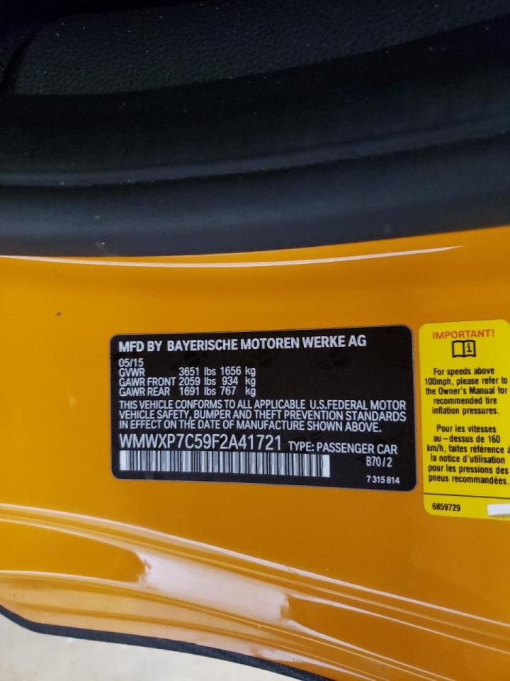 Photo 10 from auction – 2015 MINI COOPER S with VIN WMWXP7C59F2A41721