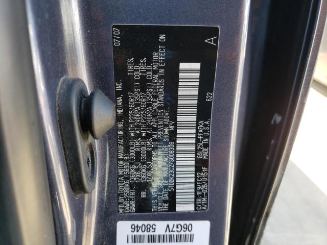 Photo 10 from auction – 2007 TOYOTA SIENNA LE with VIN 5TDBK23C27S008306