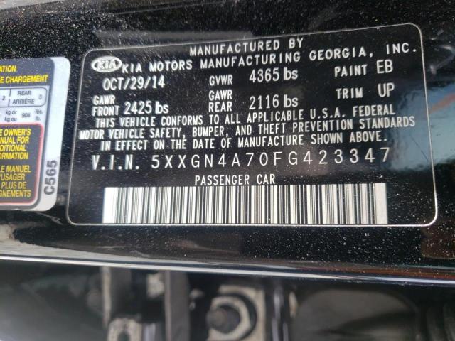 Photo 10 from auction – 2015 KIA OPTIMA EX with VIN 5XXGN4A70FG423347