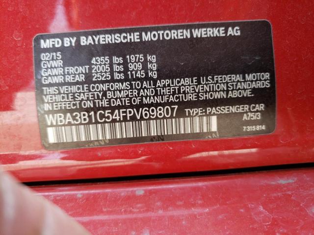 Photo 10 from auction – 2015 BMW 320 I with VIN WBA3B1C54FPV69807