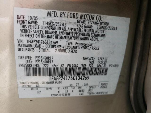 Photo 10 from auction – 2006 FORD FIVE HUNDR with VIN 1FAFP24176G134269