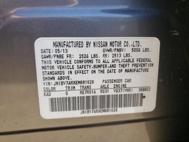 Photo 10 from auction – 2014 INFINITI Q50 BASE with VIN JN1BV7ARXEM681626