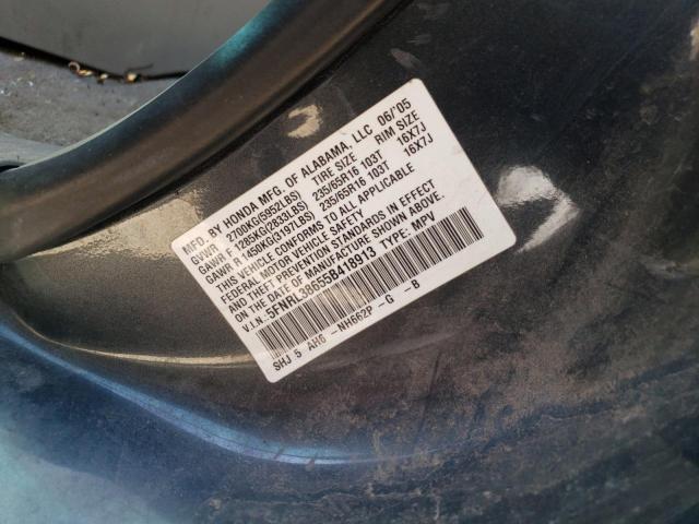 Photo 10 from auction – 2005 HONDA ODYSSEY EX with VIN 5FNRL38655B418913