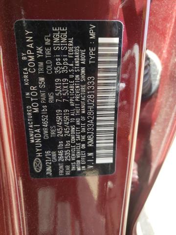 Photo 1 from auction – 2017 HYUNDAI TUCSON LIM with VIN KM8J33A28HU281333
