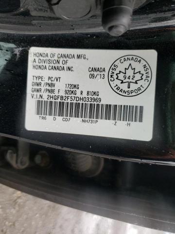 Photo 10 from auction – 2013 HONDA CIVIC LX with VIN 2HGFB2F57DH033969