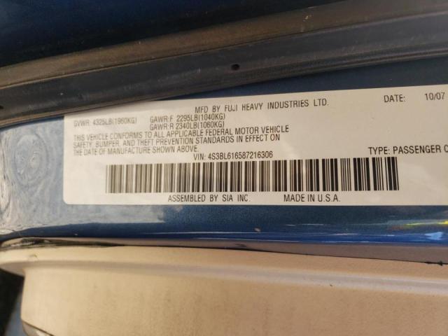 Photo 10 from auction – 2008 SUBARU LEGACY 2.5 with VIN 4S3BL616587216306