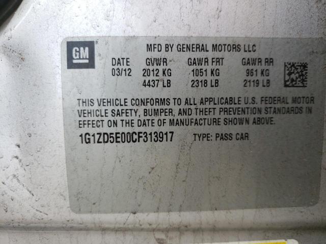 Photo 10 from auction – 2012 CHEVROLET MALIBU 2LT with VIN 1G1ZD5E00CF313917