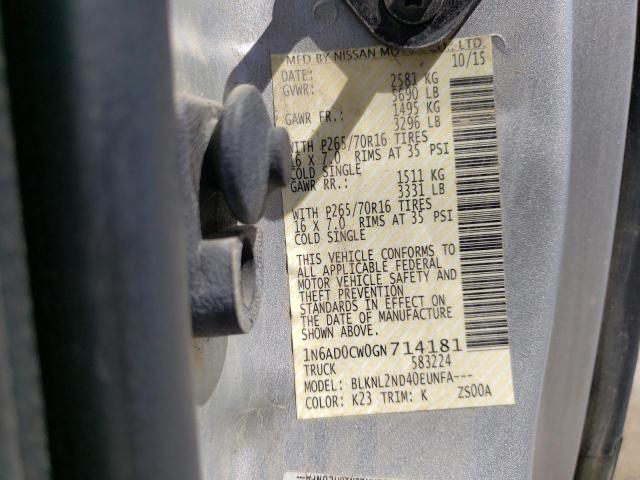 Photo 10 from auction – 2016 NISSAN FRONTIER S with VIN 1N6AD0CW0GN714181