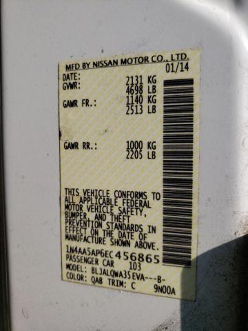 Photo 10 from auction – 2014 NISSAN MAXIMA S with VIN 1N4AA5AP6EC456865