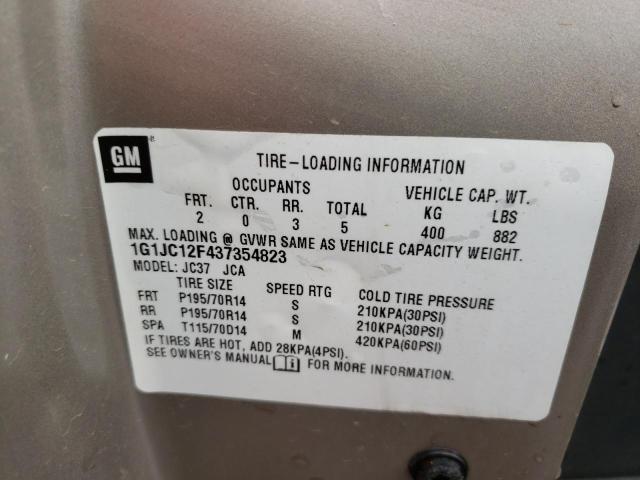 Photo 10 from auction – 2003 CHEVROLET CAVALIER with VIN 1G1JC12F437354823