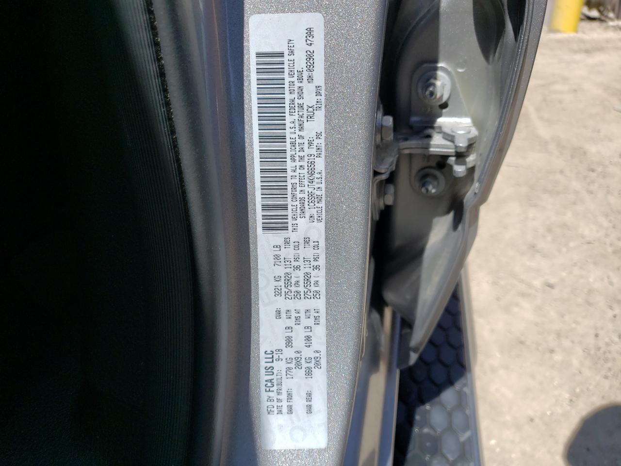 Photo 10 from auction – 2019 RAM 1500 LARAM with VIN 1C6SRFJT4KN665619