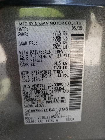 Photo 10 from auction – 2019 NISSAN PATHFINDER with VIN 5N1DR2MM3KC641298