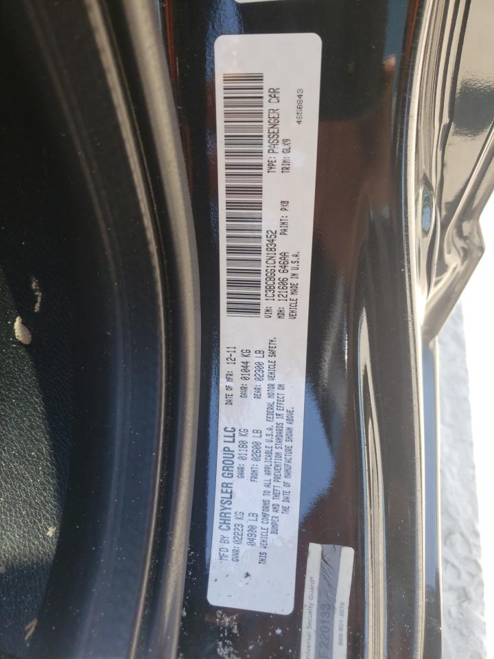 Photo 10 from auction – 2012 CHRYSLER 200 S with VIN 1C3BCBGG1CN183452