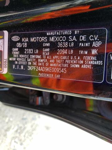 Photo 10 from auction – 2019 KIA FORTE FE with VIN 3KPF24AD9KE009545