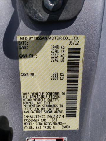 Photo 10 from auction – 2012 NISSAN ALTIMA S with VIN 1N4AL2EP3CC262374