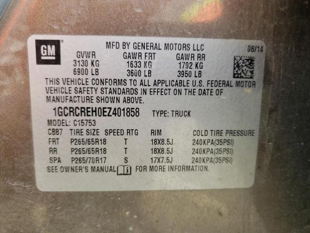 Photo 10 from auction – 2014 CHEVROLET SILVERADO with VIN 1GCRCREH0EZ401858