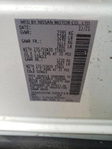 Photo 10 from auction – 2022 NISSAN MURANO PLA with VIN 5N1AZ2DS2NC109319