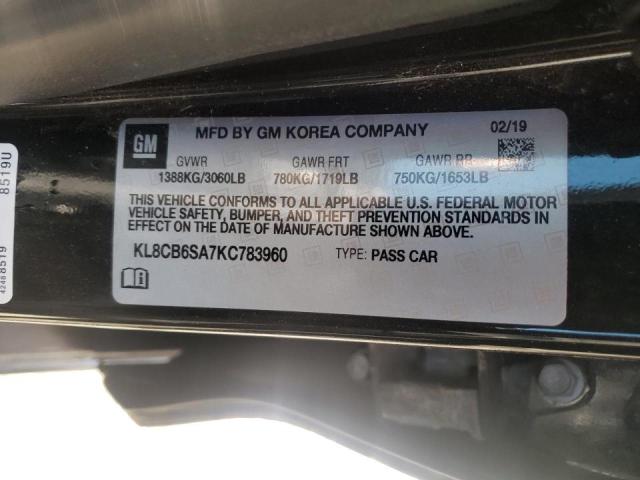 Photo 10 from auction – 2019 CHEVROLET SPARK LS with VIN KL8CB6SA7KC783960