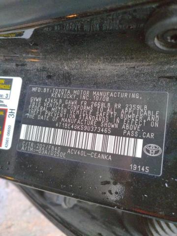 Photo 10 from auction – 2009 TOYOTA CAMRY BASE with VIN 4T1BE46K59U373465