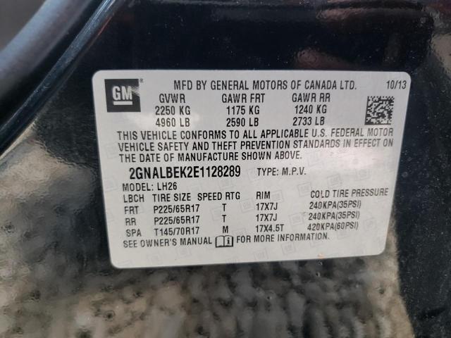 Photo 10 from auction – 2014 CHEVROLET EQUINOX LT with VIN 2GNALBEK2E1128289
