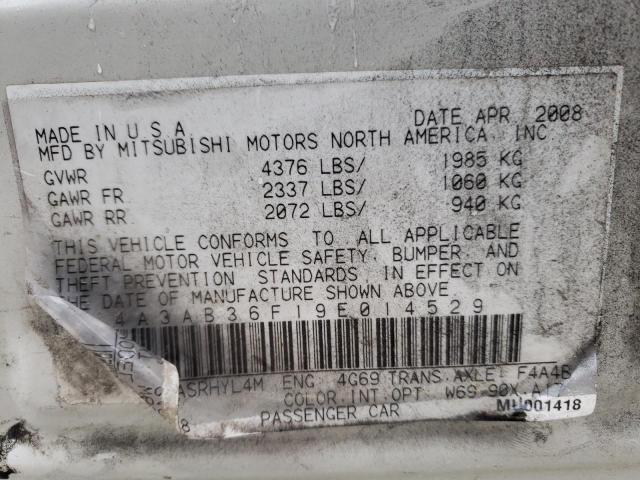 Photo 10 from auction – 2009 MITSUBISHI GALANT ES with VIN 4A3AB36F19E014529