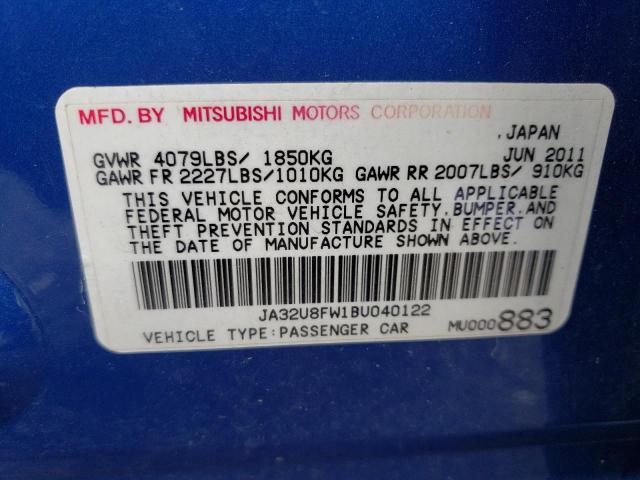 Photo 10 from auction – 2011 MITSUBISHI LANCER GTS with VIN JA32U8FW1BU040122