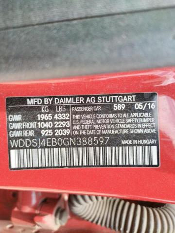 Photo 10 from auction – 2016 MERCEDES-BENZ CLA 250 with VIN WDDSJ4EB0GN388597