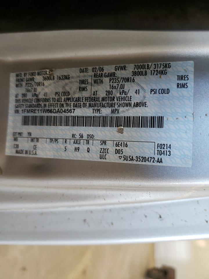 Photo 10 from auction – 2006 FORD ECONOLINE with VIN 1FMRE11W66DA04567