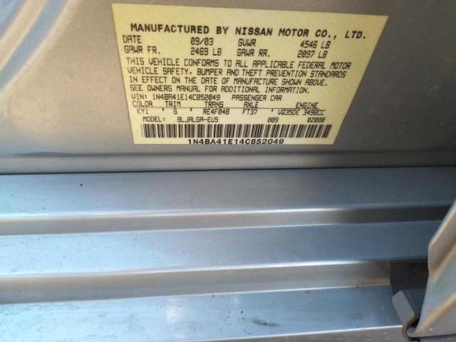Photo 10 from auction – 2004 NISSAN MAXIMA SE with VIN 1N4BA41E14C852049