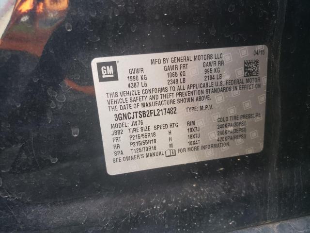 Photo 10 from auction – 2015 CHEVROLET TRAX LTZ with VIN 3GNCJTSB2FL217482