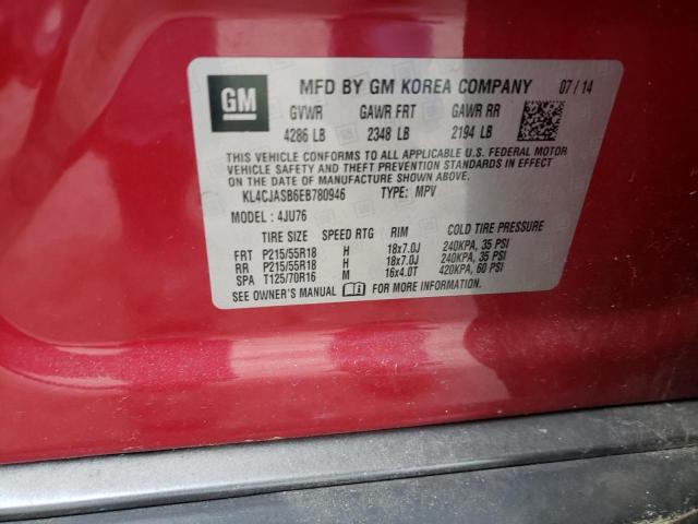 Photo 10 from auction – 2014 BUICK ENCORE with VIN KL4CJASB6EB780946