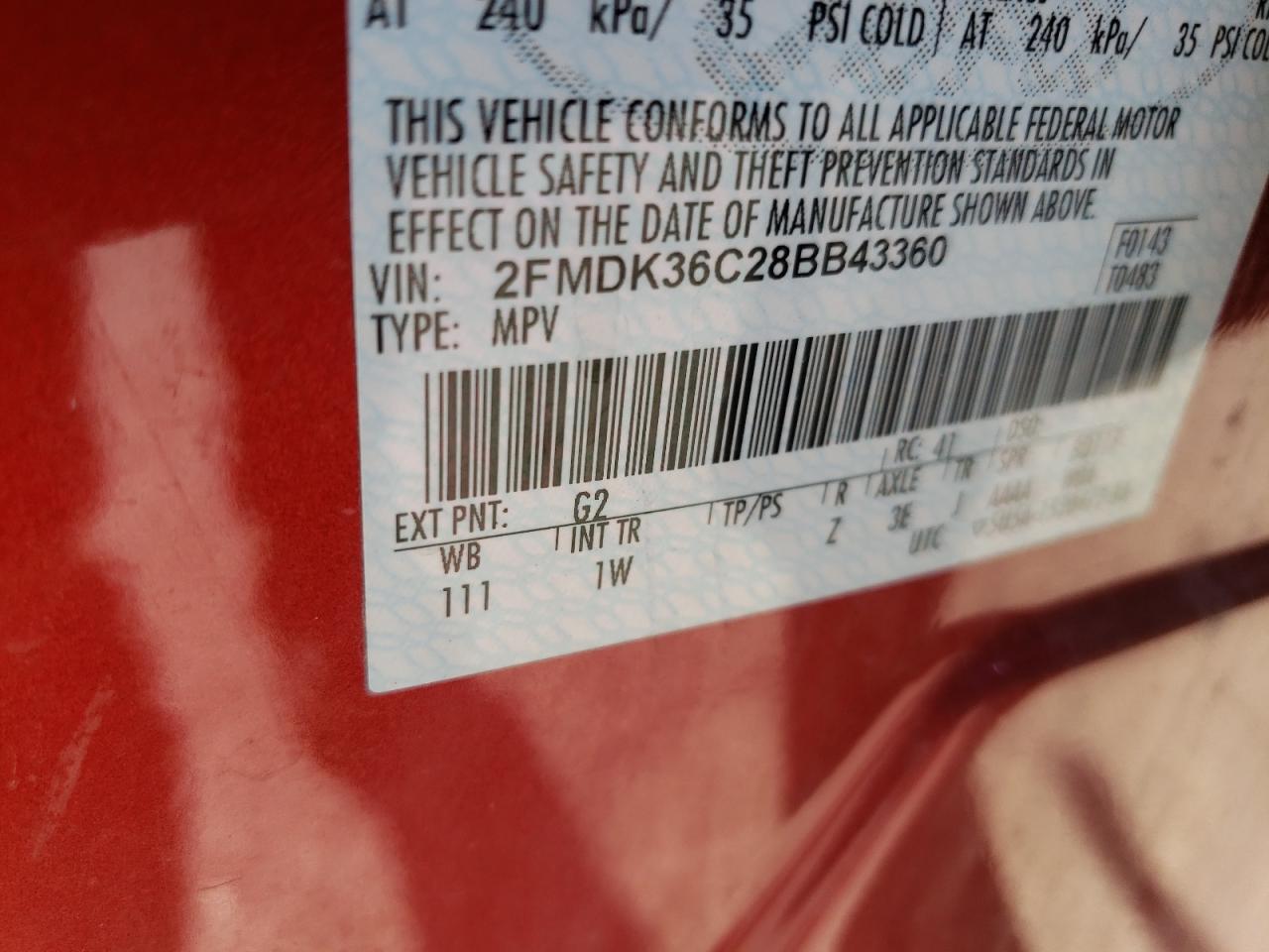Photo 10 from auction – 2008 FORD EDGE SE with VIN 2FMDK36C28BB43360