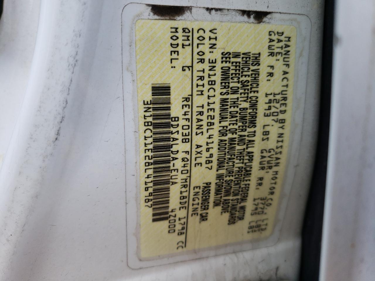 Photo 10 from auction – 2008 NISSAN VERSA S with VIN 3N1BC11E28L416987