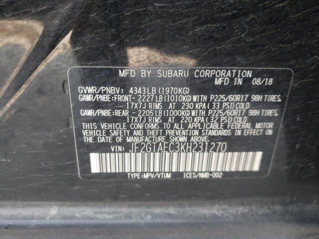 Photo 10 from auction – 2019 SUBARU CROSSTREK with VIN JF2GTAEC3KH231270