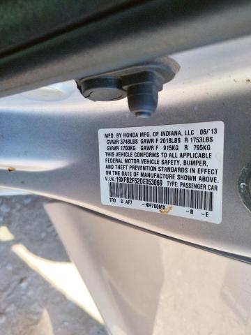 Photo 10 from auction – 2013 HONDA CIVIC LX with VIN 19XFB2F52DE053069