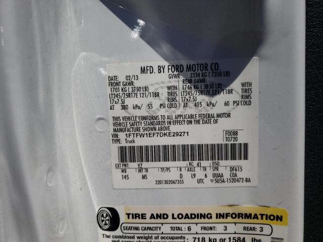 Photo 10 from auction – 2013 FORD F150 SUPER with VIN 1FTFW1EF7DKE29271