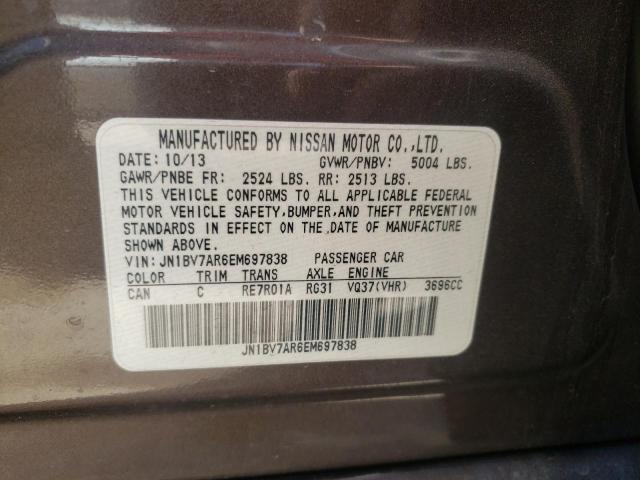 Photo 10 from auction – 2014 INFINITI Q50 BASE with VIN JN1BV7AR6EM697838